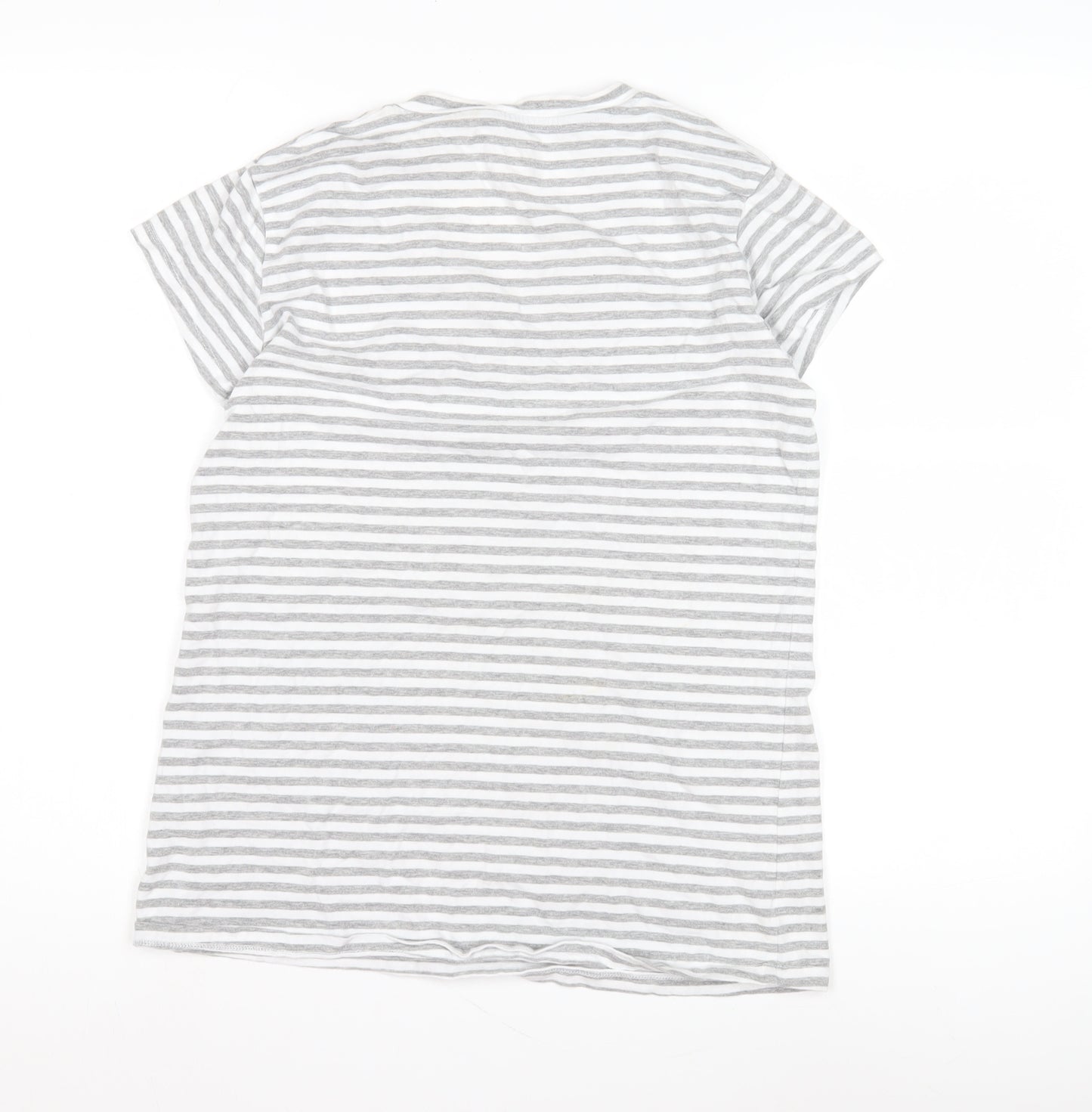 Beverly Hills Polo Club Women's Grey Striped T-Shirt