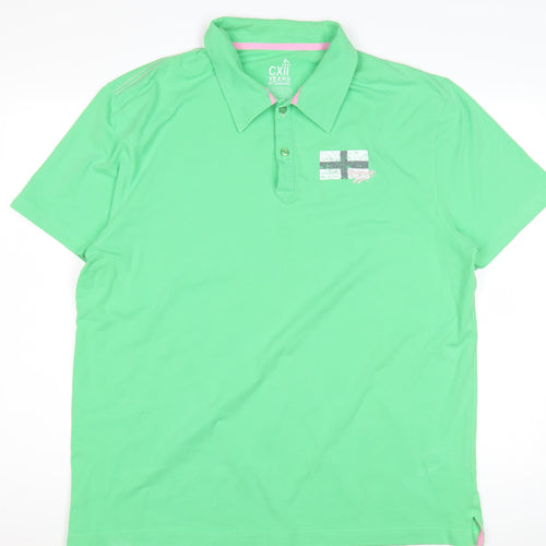 Reebok Men's Green Polo Shirt 2XL Casual Short Sleeve