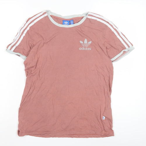 Adidas Women's Pink T-Shirt Size 6, Crew Neck, Short Sleeve