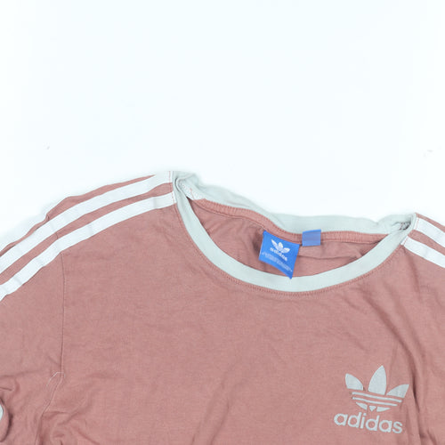 Adidas Women's Pink T-Shirt Size 6, Crew Neck, Short Sleeve