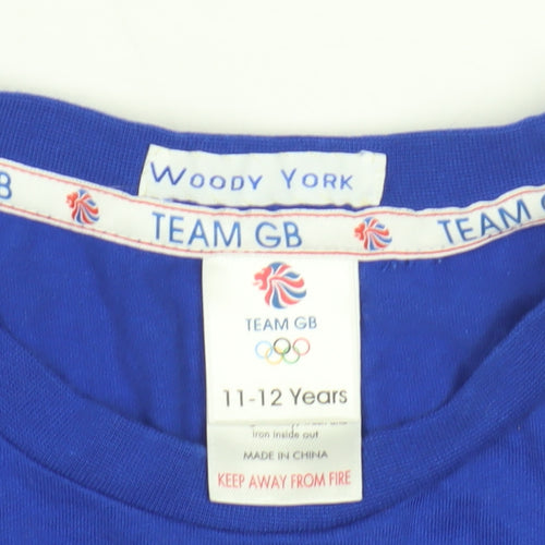 Woody York Boys Blue Team GB T-Shirt, Size 11-12 Years