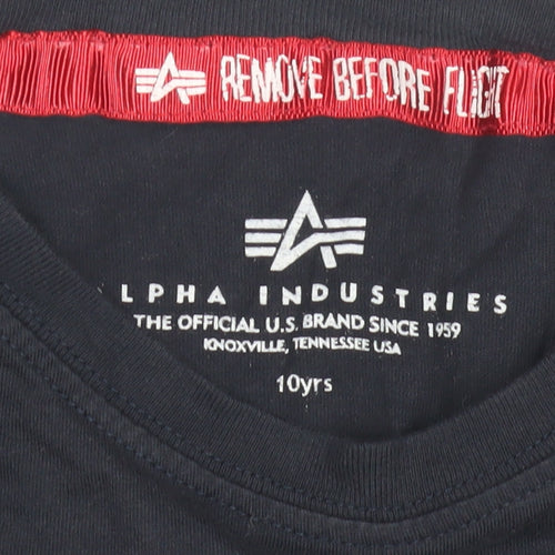 Alpha Industries NASA Boys Black 10 Years T-Shirt
