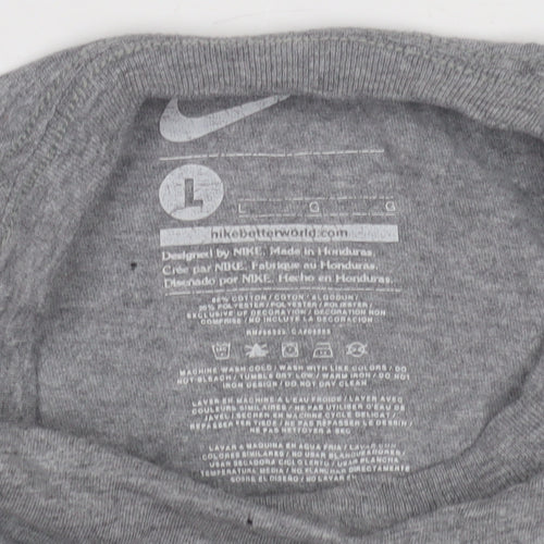 Nike Boys Grey Graphic Print T-Shirt - Size L