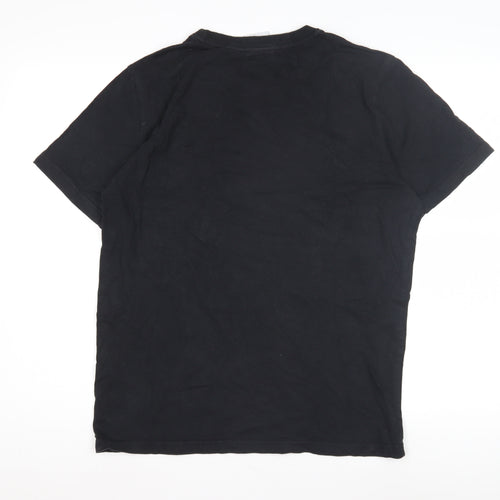 Umbro Men's Black Cotton T-Shirt Size L Logo Accent