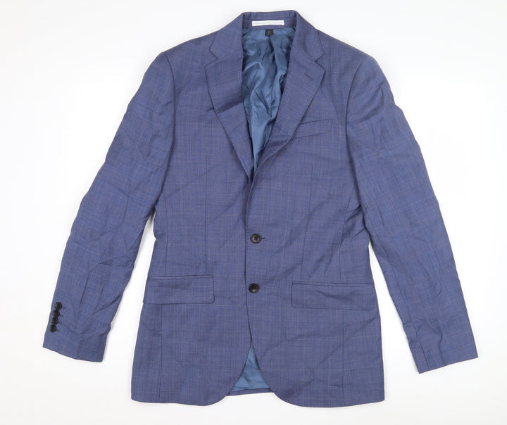 Marks and Spencer Men's Blue Check Slim Blazer 36