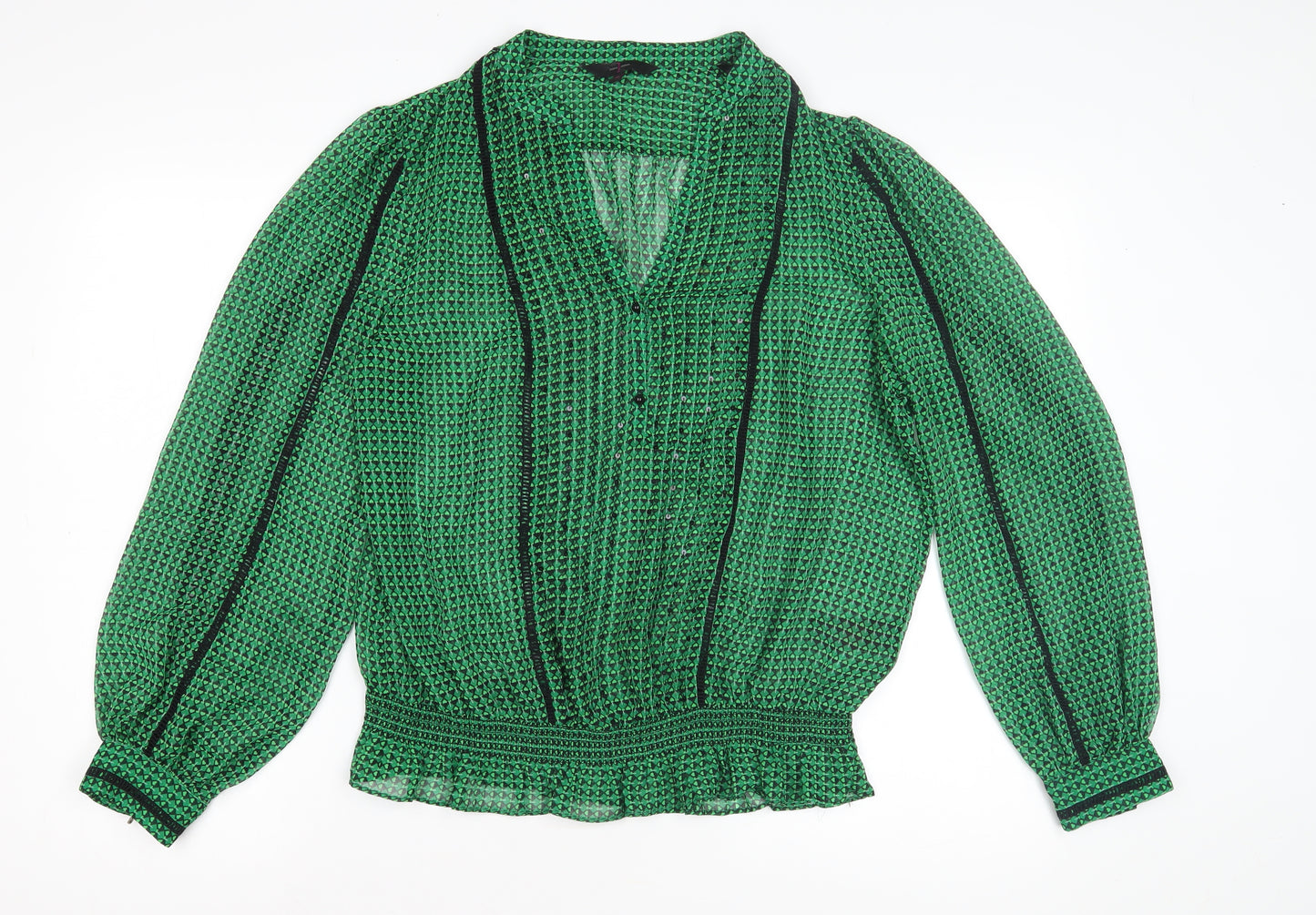 Jasper Conran Women's Green Blouse, Size 16, Button Accent