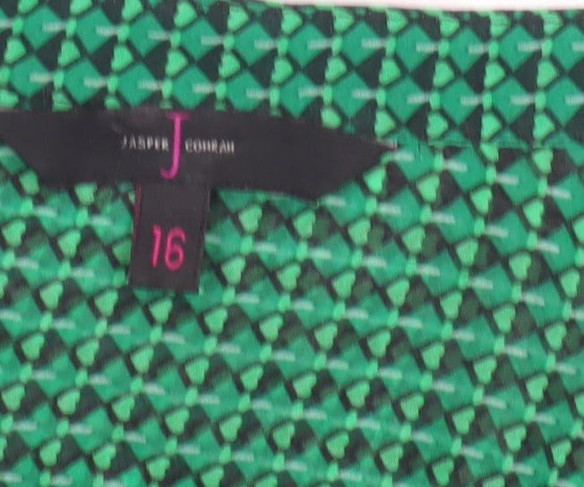 Jasper Conran Women's Green Blouse, Size 16, Button Accent