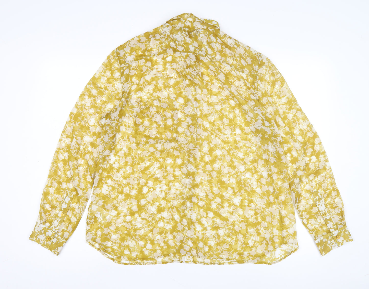 French Connection Women's Yellow Floral Blouse M