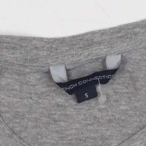 French Connection Women's Grey Beaded T-Shirt Size S
