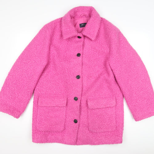 Marks and Spencer Women's Pink Wool Blend Coat Size 10