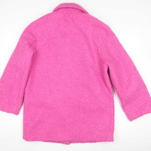 Marks and Spencer Women's Pink Wool Blend Coat Size 10