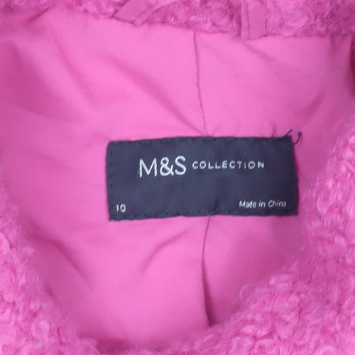 Marks and Spencer Women's Pink Wool Blend Coat Size 10