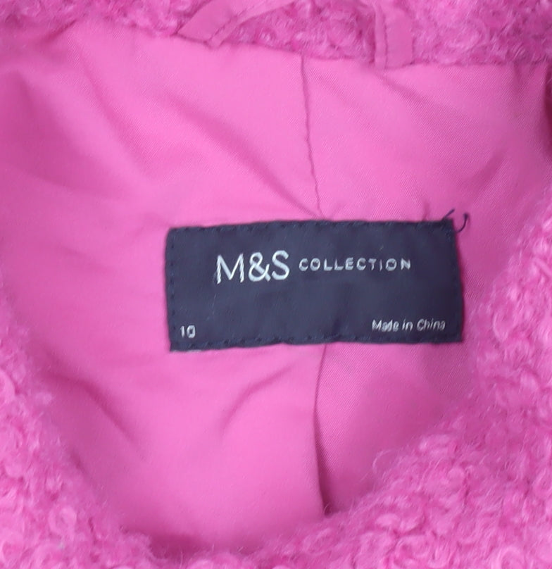 Marks and Spencer Women's Pink Wool Blend Coat Size 10