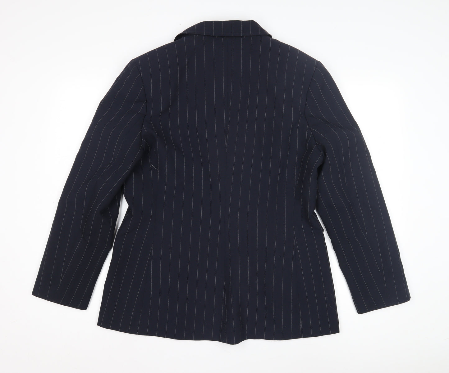 Marks and Spencer Women's Blue Striped Blazer Size 16