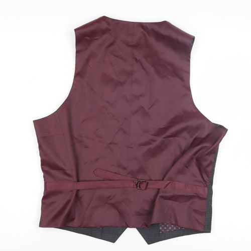Fellini Men's Grey Geometric Waistcoat 40S
