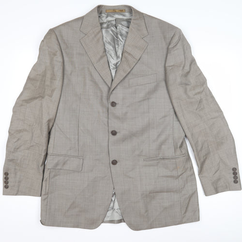 Marks and Spencer Men's Grey Wool Blazer, Size 40 Regular Fit