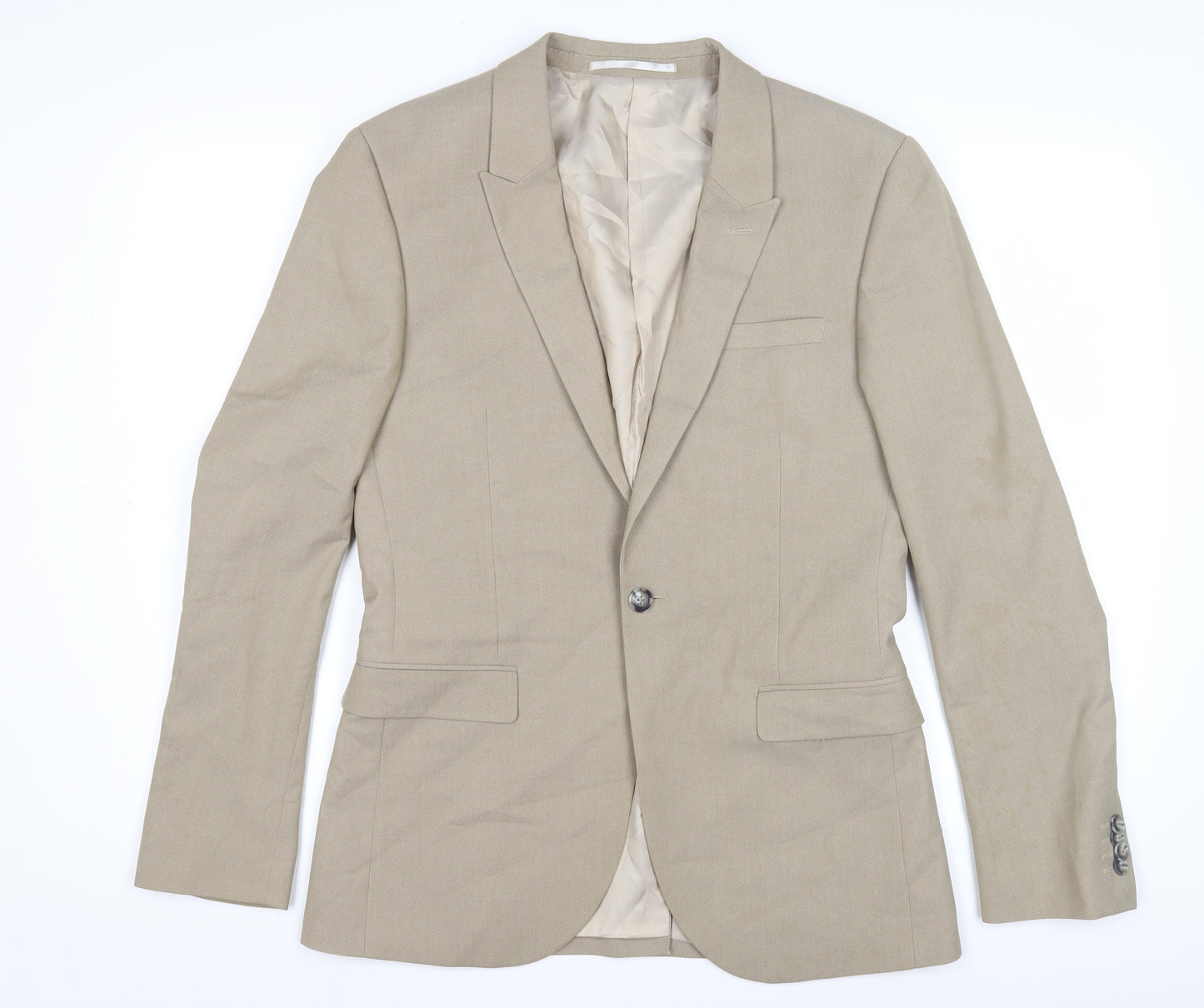 Topman Men's Beige Blazer, Size 38 Regular Fit