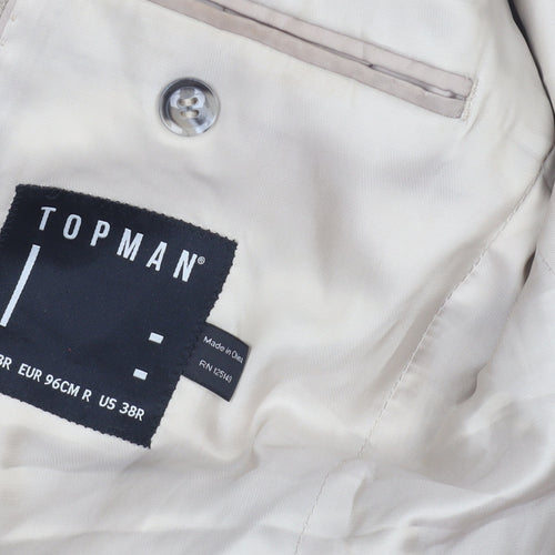 Topman Men's Beige Blazer, Size 38 Regular Fit