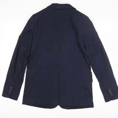 Marks and Spencer Women's Blue Pinstripe Blazer Size 8
