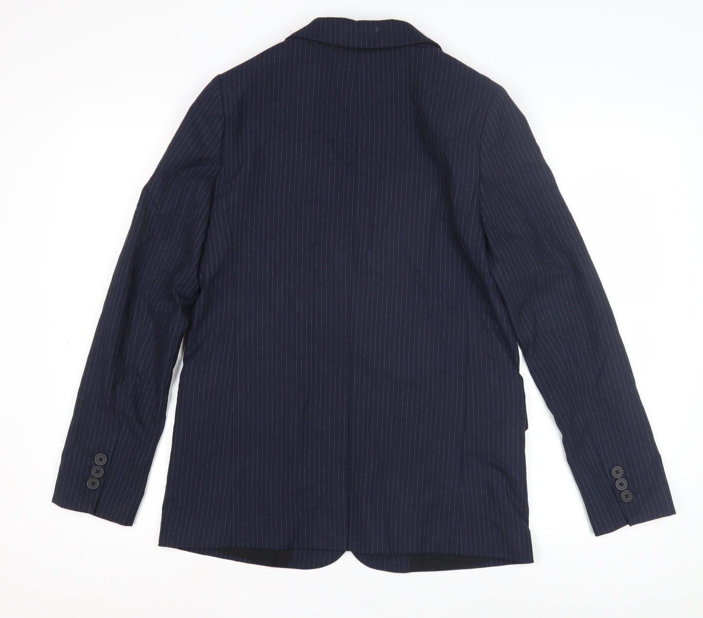 Marks and Spencer Women's Blue Pinstripe Blazer Size 8