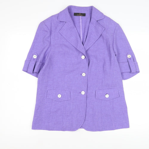 Eugen Klein Women's Purple Blazer, Size 14, Casual, Button