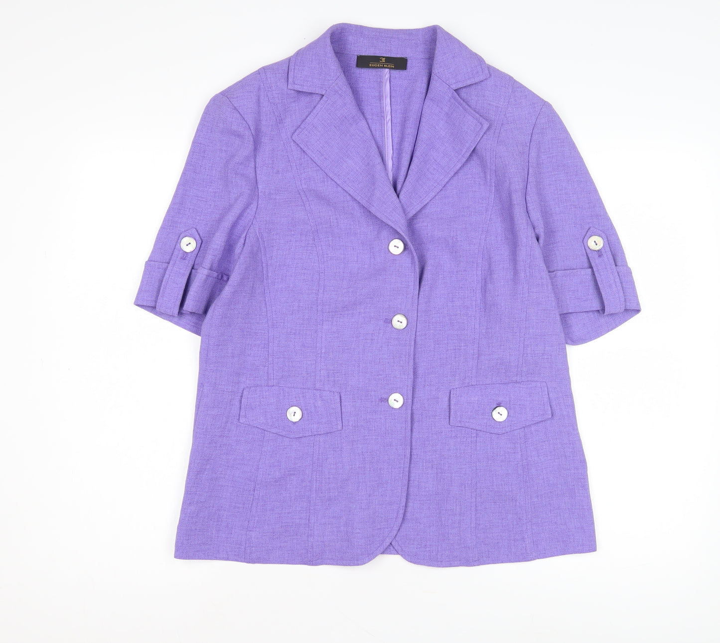 Eugen Klein Women's Purple Blazer, Size 14, Casual, Button
