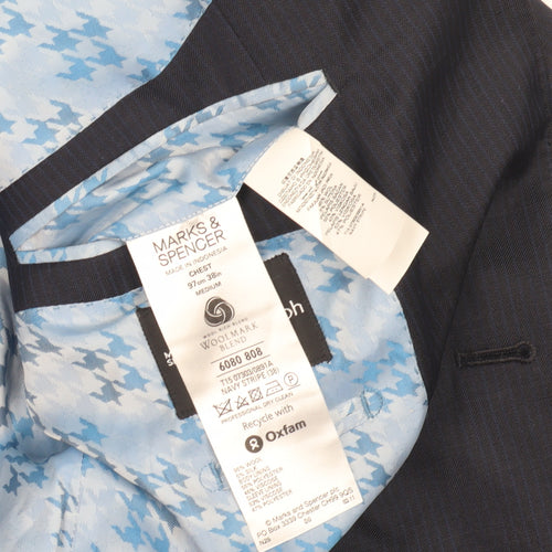Marks & Spencer Men's Blue Stripe Suit Jacket 36R