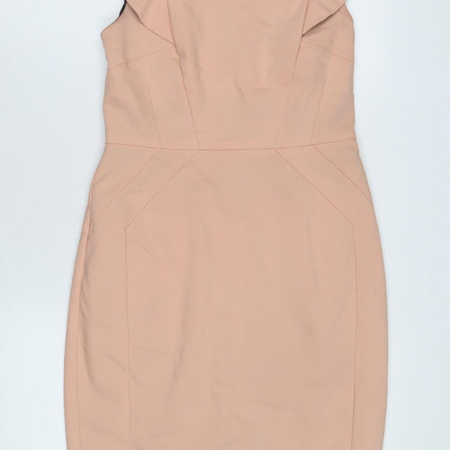 Oasis Women's Beige Pencil Dress, Size 8, Knee Length