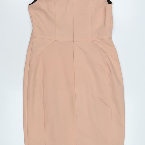 Oasis Women's Beige Pencil Dress, Size 8, Knee Length