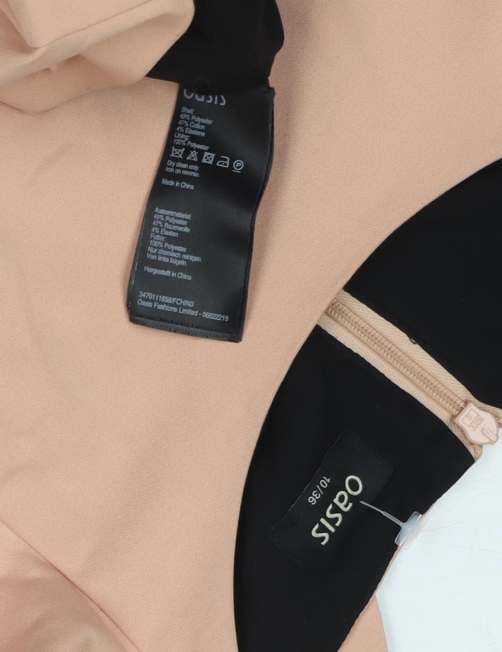 Oasis Women's Beige Pencil Dress, Size 8, Knee Length