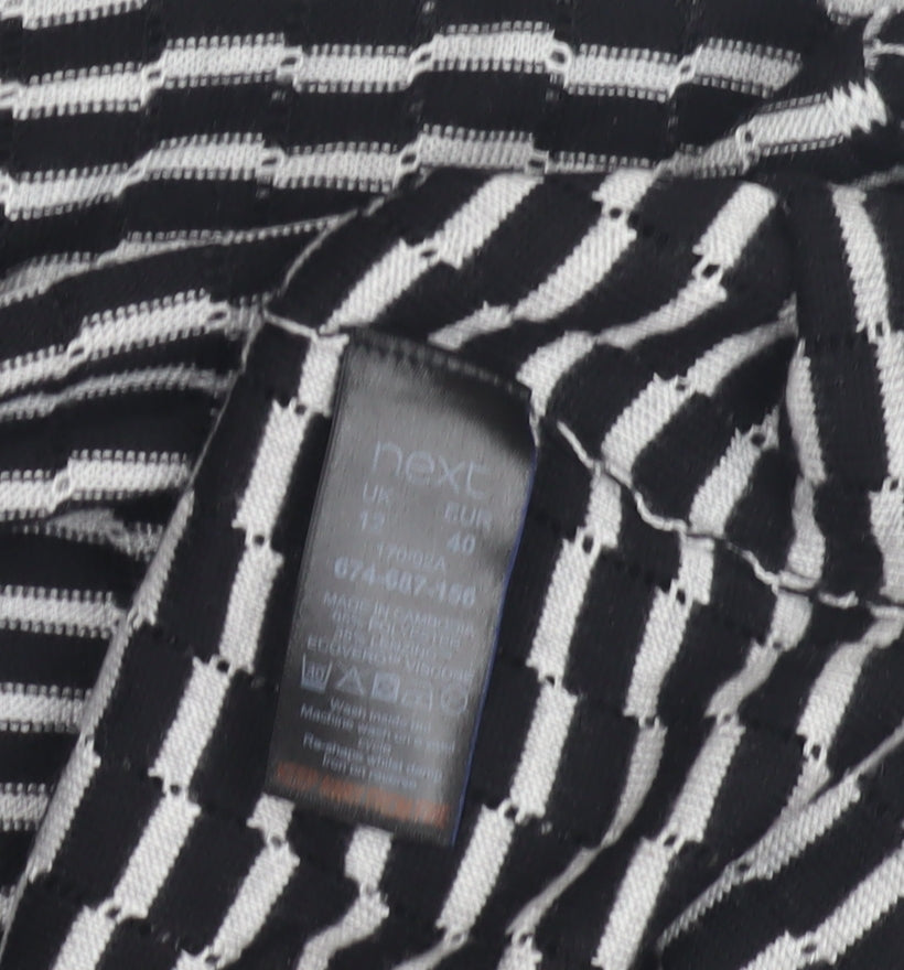 Next Women's Black High Neck Striped Tank, Size L