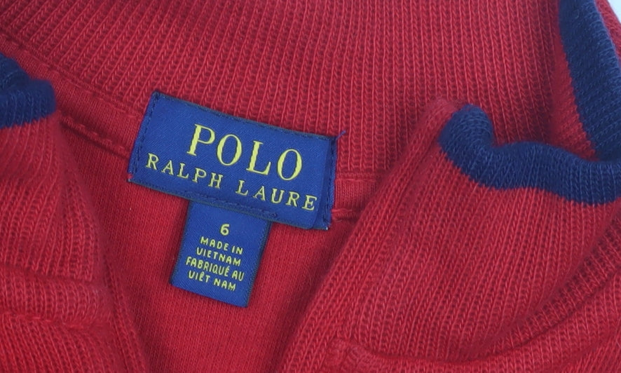 Polo Ralph Lauren Boys Red Pullover Jumper 10-11 Years