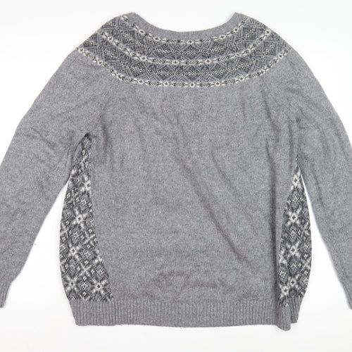 Marks and Spencer Women's Grey Fair Isle Jumper Size 20