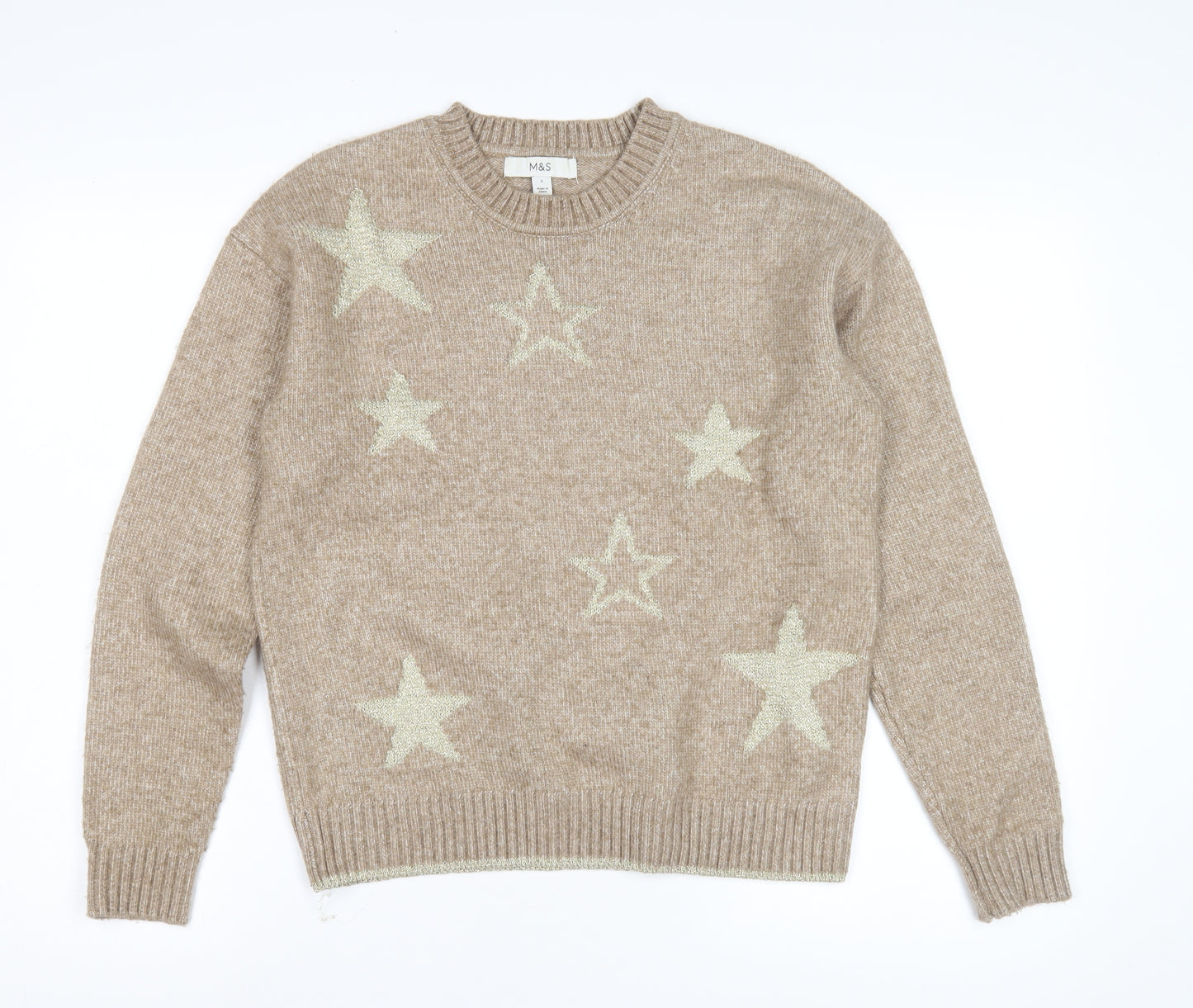 Marks and Spencer Beige Star Jumper S Women