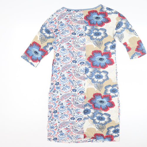 Next Women's Multicoloured V-Neck Shift Dress Size 6
