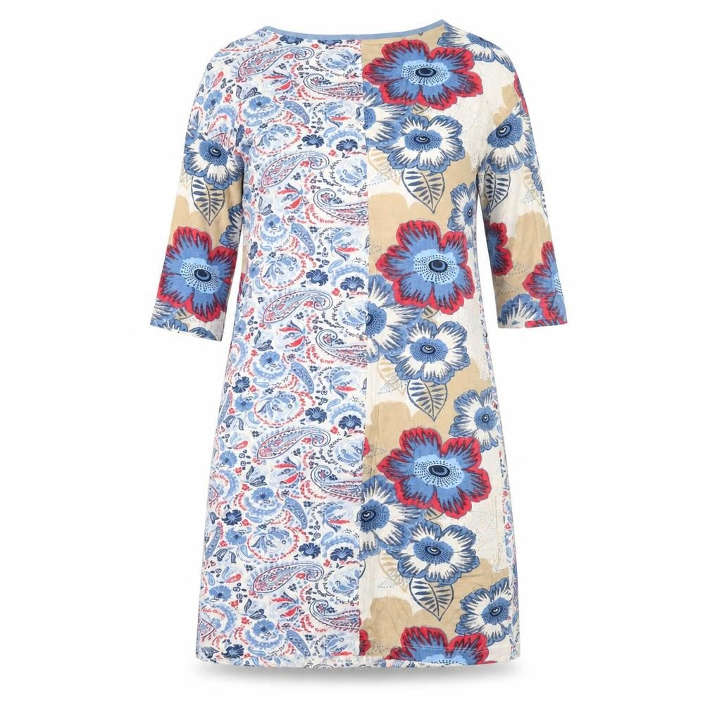 Front view of Next Women's Multicoloured V-Neck Shift Dress, size 6
