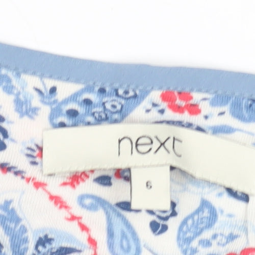 Next Women's Multicoloured V-Neck Shift Dress Size 6
