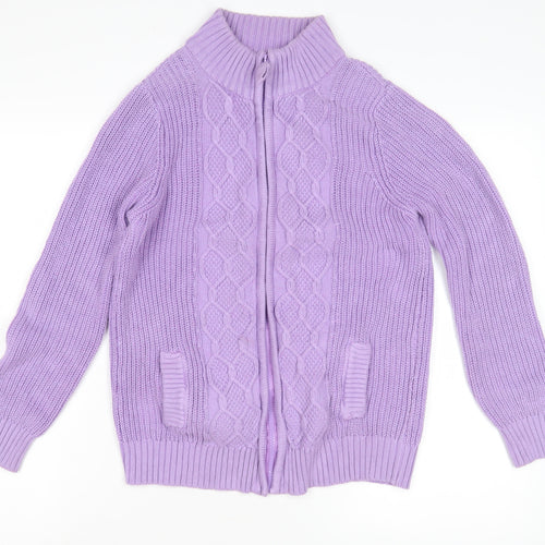 Isle Essentials Women's Purple Full Zip Jumper Size S