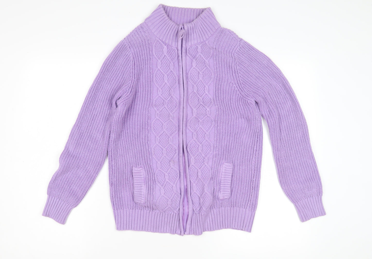 Isle Essentials Women's Purple Full Zip Jumper Size S
