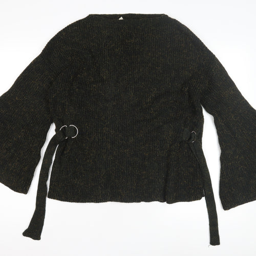 Mango Women's Black Bell Sleeve Jumper, Size 12