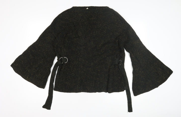 Mango Women's Black Bell Sleeve Jumper, Size 12