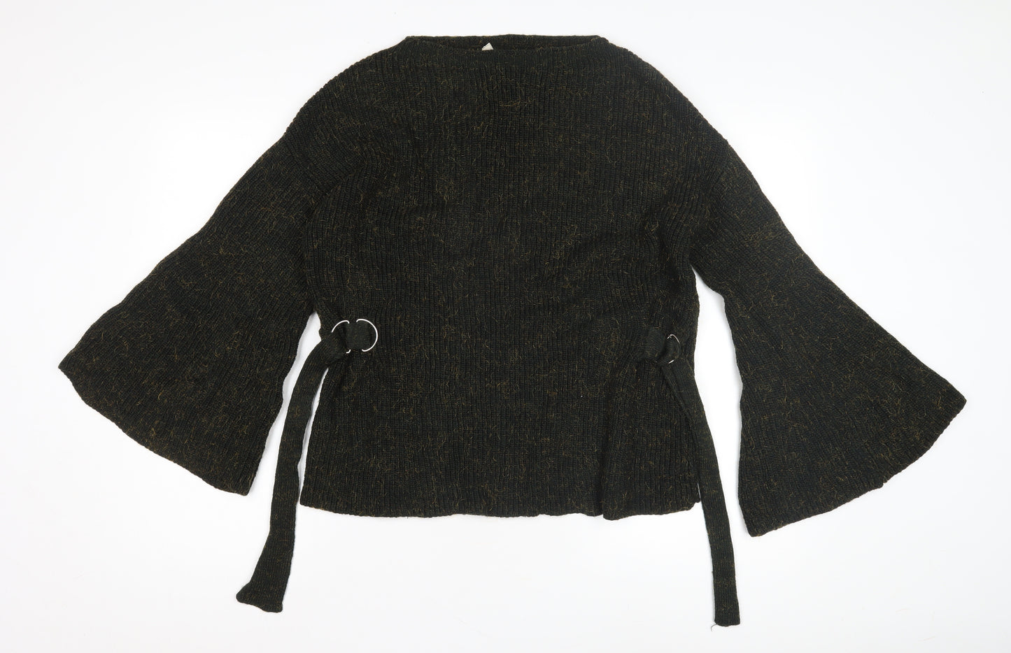 Mango Women's Black Bell Sleeve Jumper, Size 12