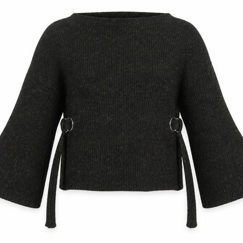 Mango Women's Black Bell Sleeve Jumper, Size 12