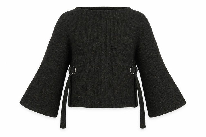 Mango Women's Black Bell Sleeve Jumper, Size 12