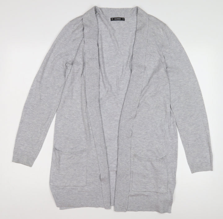 Dunnes Women's Grey Open Front Cardigan, M, Knit, Casual