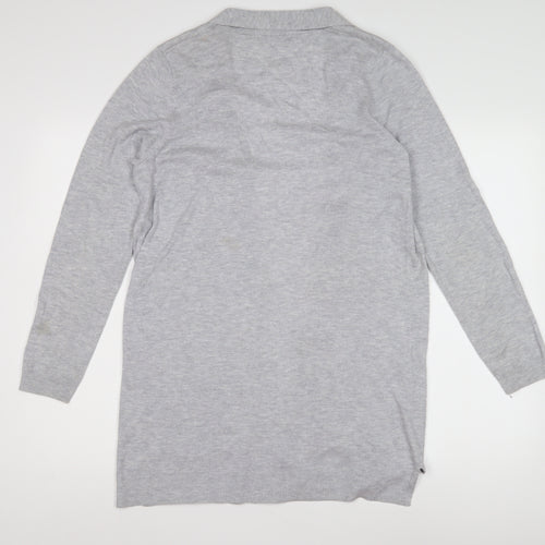 Dunnes Women's Grey Open Front Cardigan, M, Knit, Casual