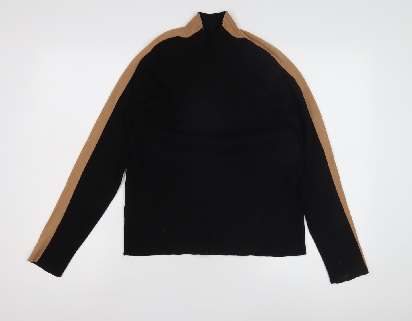 MNG Women's Black Wool Mock Neck Jumper, Size S