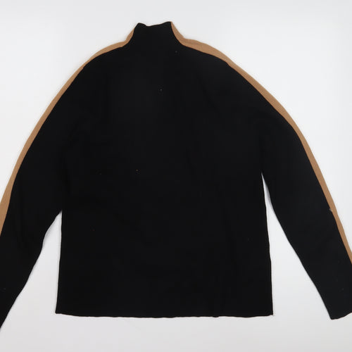 MNG Women's Black Wool Mock Neck Jumper, Size S