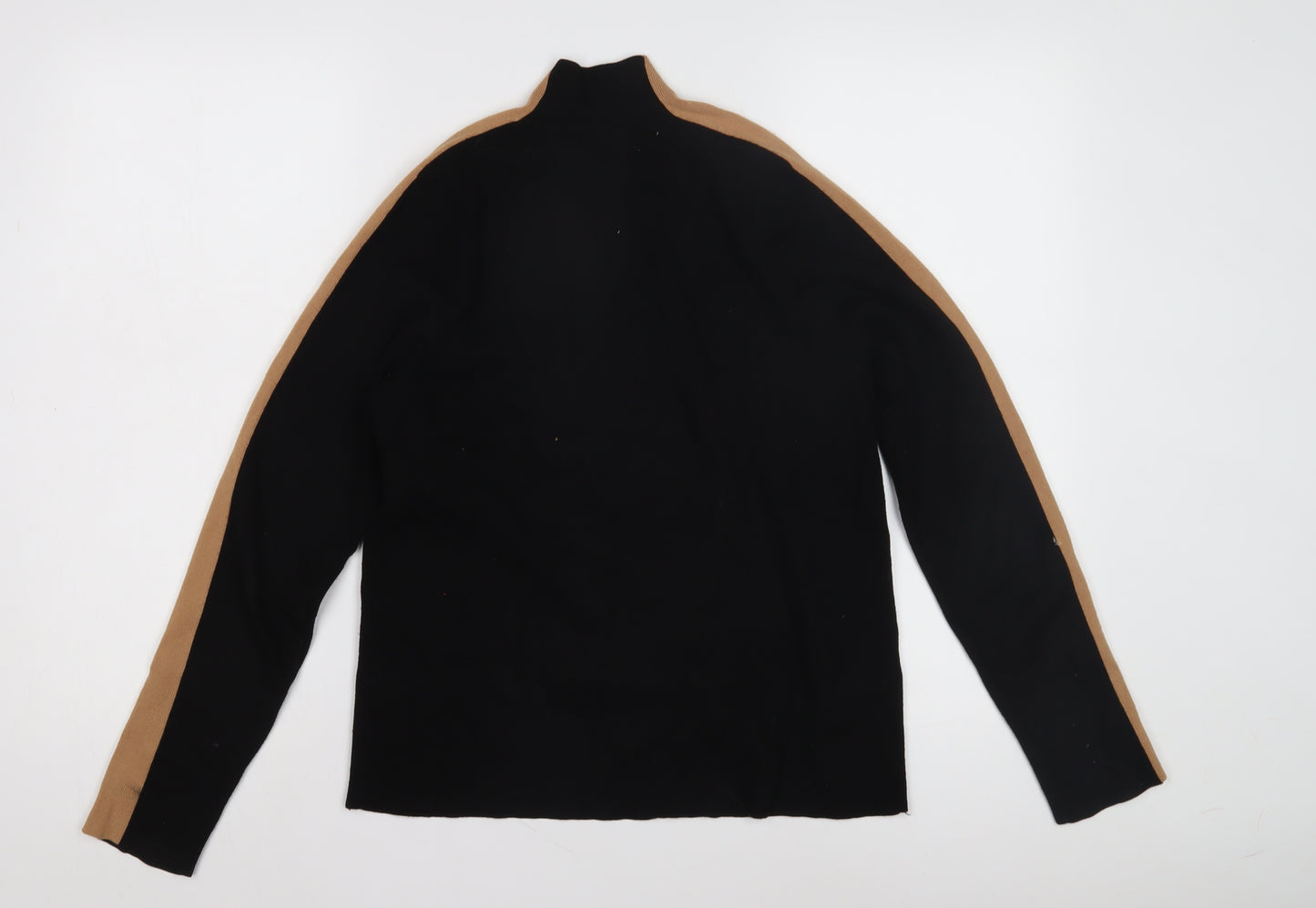 MNG Women's Black Wool Mock Neck Jumper, Size S
