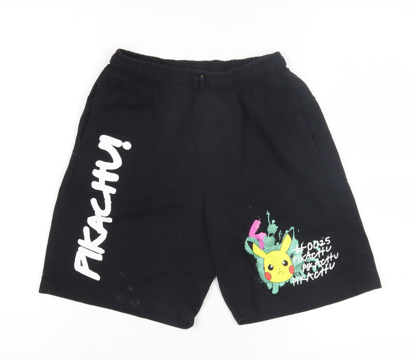Pokémon Boys Black Pikachu Shorts - Size 10 Years